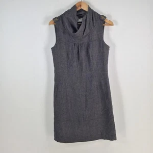 Esprit womens dress size UK 10 aus 8 grey sleeveless fit flare cowl neck 073067 - Picture 1 of 9