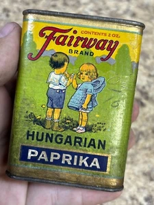 Antica spezia paprika ungherese fairway vintage latta 2 oz ancora piena - Foto 1 di 5