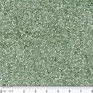 Tela Hunter Green Comma Rizado en Espiral 100 % Algodón vendida por 1/4 yarda de perno - Imagen 1 de 1