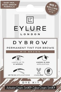 Eylure Dybrow Permanent Tint for Brows Dye Kit 5ML - Mid Brown - Picture 1 of 2