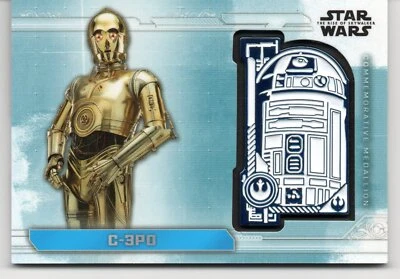 2019 Topps Star Wars Rise Skywalker Series 1 COMMEMORATIVE MEDALLION / C3-PO - Image 1 of 2