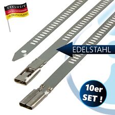 Edelstahl Kabelbinder, 10-teilig, rostfrei und hitzebeständig, 200-350 mm, MASTE