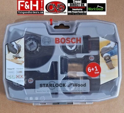 Bosch Starlock 7 Piece Wood and metal Multi Tool Blade Set 2608664623 Clearance - Image 1 of 4