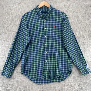 Ralph Lauren Shirt Mens Large Green Blue Plaid Button Up Collar Long Sleeves - Picture 1 of 11