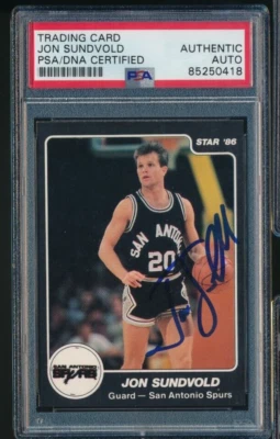 1985-86 Star Co. #151 Jon Sundvold NMMT signed auto autograph PSA/DNA crisp - Image 1 of 2