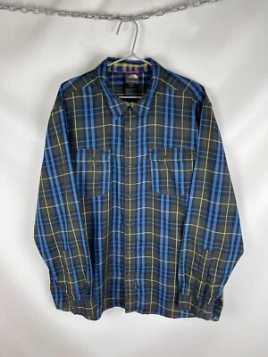 The North Face blue checkered flannel shirt outdoor - Image 1 of 4