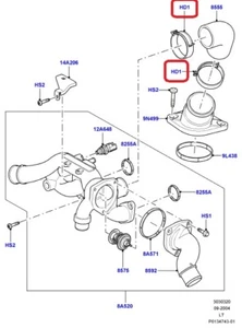 (1) ORIGINAL LAND ROVER 4653270 ABRAZADERA MANGUERA-Termostato Carcasa 2002-2009 4.2L SC - Imagen 1 de 3