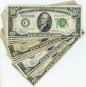 FR#2008 $10 1934C (12) Twelve Federal Reserve Notes Asst Districts DC-6097 - Picture 1 of 2