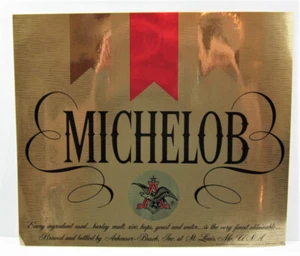 Vintage Glossy Michelob Beer LG 15 x 17 !/2 Sticker Label Sign An-Busch St Louis - Picture 1 of 1