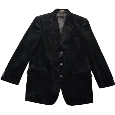 Stacy Adams Men's Cotton Velvety Soft Black 3 Button Blazer Sport Coat Sz 44R - Image 1 of 4