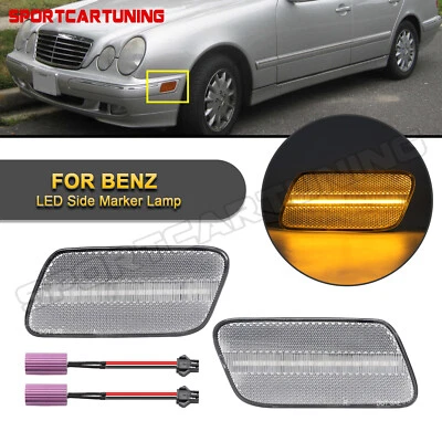 LED Bumper Side Marker Lights For 1996-2002 Mercedes W210 E-Class E300 E320 E430 Foto 1 de 4