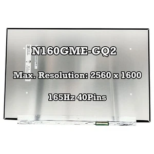 N160GME-GQ2 16" IPS 165Hz Laptop LCD Screen Replacement Display Panel 2560×1600 - Bild 1 von 3