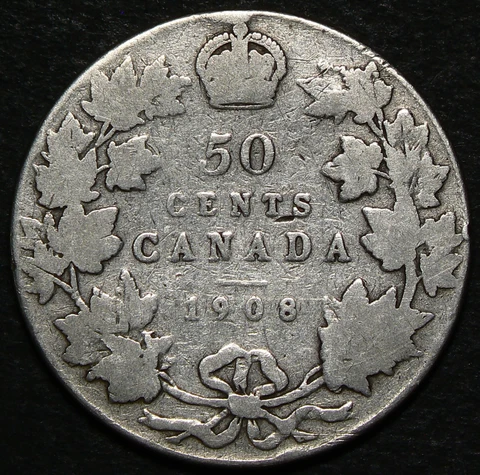 1908 Canada 50 Cents Silver Edward #20886 Cover