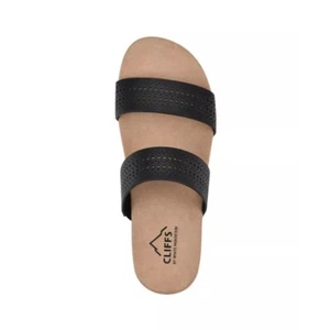 Cliffs by White Mountain Women’s Cushioned Footbed Slide Black S 7 NIB - Picture 1 of 6