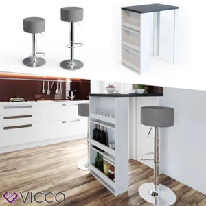Bartisch Bartresen Stehtisch Tisch Tresentisch Bistrotisch Weiß Anthrazit Vicco - Bild 1 von 7