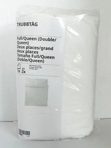 Ikea TRUBBTAG Full/Queen Duvet cover and pillowcases, white - NEW - Picture 1 of 2
