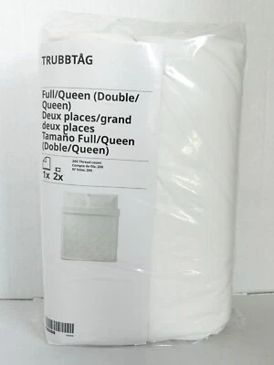 Ikea TRUBBTAG Full/Queen Duvet cover and pillowcases, white - NEW - Image 1 of 2