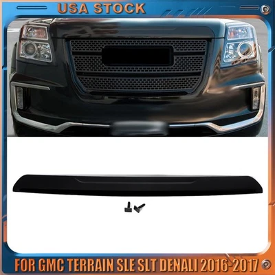 Front Upper Hood Trim Molding For GMC Terrain SLE SLT Denali 2016-17 Gloss Black Foto 1 de 4