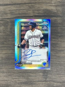 2025 Topps Pro Debut Baseball Romeo Sanabria Chrome Refractor Autogramm /199 Padres - Bild 1 von 2