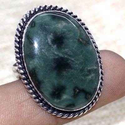 Ocean Jasper 925 Silver Plated Ring US 10.5 Promise Gift for women AU W128 - Image 1 of 3