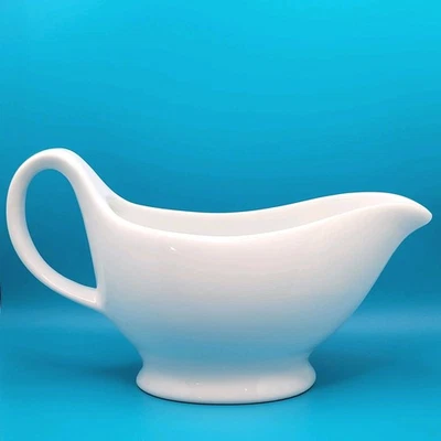 Pottery Barn Great White Gravy Boat Porcelain Serveware Classic Modern Holiday - Image 1 of 4