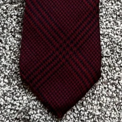 Chaps Ralph Lauren мужской шелковая смесь бордовый клетчатый галстук винтажный - Изображение 1 из 4