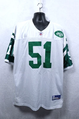 VTG Reebok New York Jets Jonathan Vilma #51 Jersey Men 56 White NFL Football - Image 1 of 4