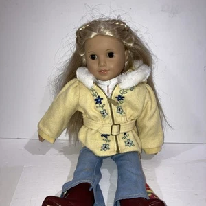 American Girl Doll 18" Girl Brown Eyes Blonde Hair Earrings Outfit “LOOK “ - Picture 1 of 7