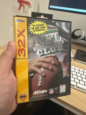 NFL Quarterback Club (Sega 32X, 1995) Complete W/ Case & Manual CIB TESTED - Image 1 of 4