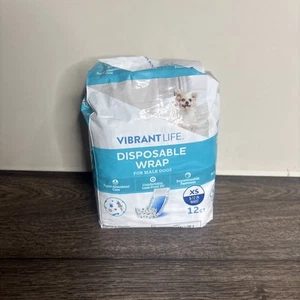 Vibrant Life Disposable Wrap Diaper For Male Dog Size XS 12ct - Picture 1 of 6