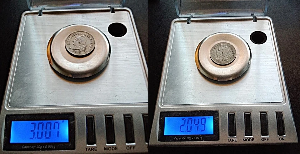 DON'T MISS!! WRONG PLANCHET ERROR Argentina 1921 10 Centavos ON 5 Centavos L@@K! - Image 1 of 4