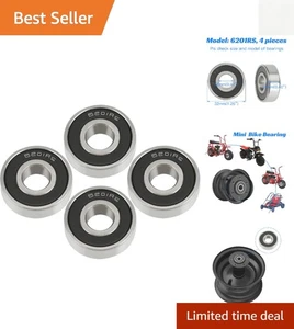 Kompletter 6201RS Lagersatz für Minibikes - Vorder- und Hinterrad Ersatz - Bild 1 von 11