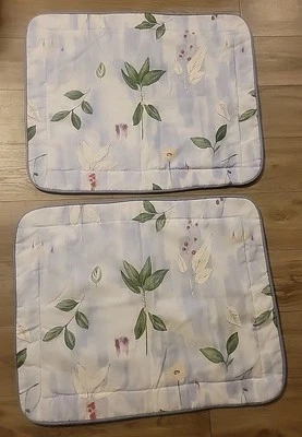 Antigo Gazebo Botânico Croscill Branco Azul Verde Floral Conjunto De 2 Fragmentos Padrão - Imagem 1 de 4