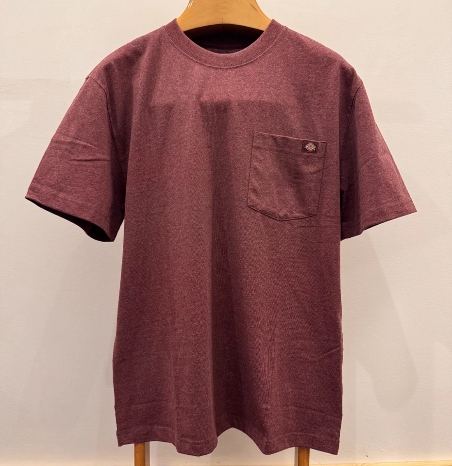 Dickies T-Shirt Men's 2XL Red Burgundy Wine Heavyweight Work Tee Short Sleeve