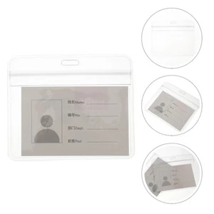 10 piezas Cubierta de Insignia Transparente Soporte de Trabajo Insignia de Empleado Colgante Etiqueta Soporte de Identificación - Imagen 1 de 12