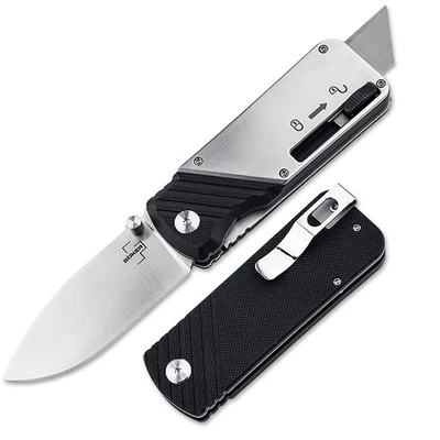 BÖKER PLUS® Bill N Ted Operation EDC-Taschenmesser Cuttermesser D2 G10 Aluminium - Bild 1 von 4