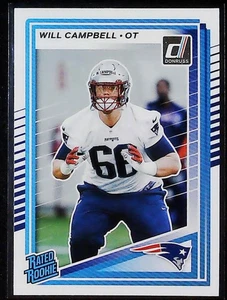 2025 Donruss Will Campbell Rated Rookie #345 New England Patriots - Picture 1 of 2
