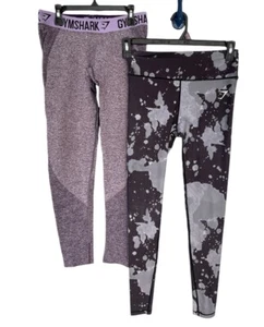 2 Pair Womens Size Medium GymShark Athletic Leggings Sports Pants Yoga - Picture 1 of 7
