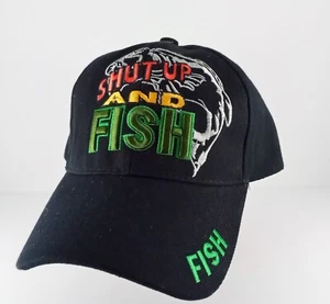 Mütze Ball Cap - Shut Up and Fish - schwarz - bestickt - verstellbarer Rückengurt - Bild 1 von 2