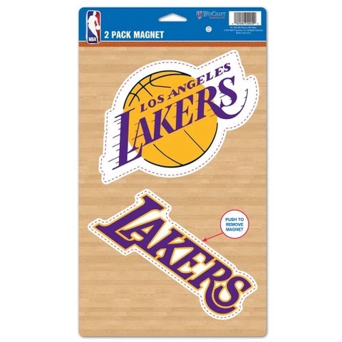 LOS ANGELES LAKERS 2 PACK OF VINYL DIE-CUT MAGNETS HIGH QUALITY HEAVY DUTY Cover