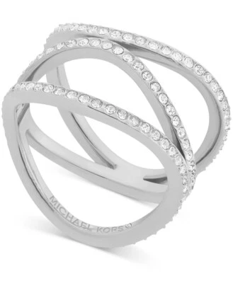 $95 Michael Kors cubic Zirconia Wavy layer ring size 8 c12 - Image 1 of 2