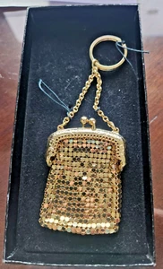 Vintage Whiting and Davis Gold Mesh Geldbörse Schlüsselanhänger - Bild 1 von 6