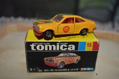 Tomica 15 Datsun Sunny 1200 GX Racing  1970s Vintage Mint Boxed Japan 1/56 - Image 1 of 2