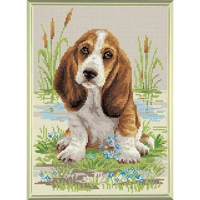  RIOLIS  AM0005  Broderie Diamant  Chiot Basset  27 x 38 cm   - Photo 1/4