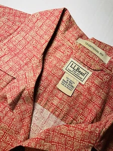 LL Bean Men’s Aztec Traditional Fit Button Up Shirt Sz Medium - Picture 1 of 5
