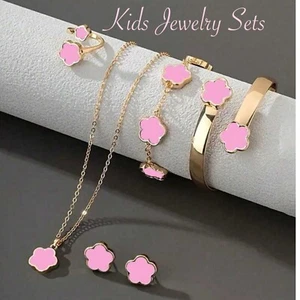 Rosa & Goldfarbenes 5-teiliges Kindermodeschmuckset - Bild 1 von 6