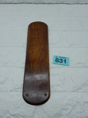 Antique Edwardian Single Finger Plate Push Plate Dark Wood Brown 7.5x29.5cm #831 - Image 1 of 4