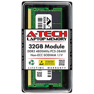 A-Tech 32GB DDR5 4800MHz Laptop PC5-38400 SODIMM 262-Pin Notebook Memory RAM 32G - Picture 1 of 7
