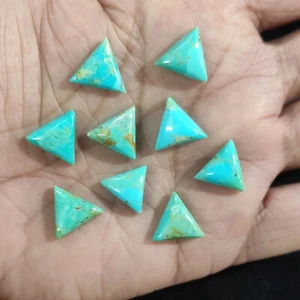 [WHOLESALE] BLUE MOHAVE TURQUOISE CABOCHON TRIANGLE SHAPE LOOSE GEMSTONE - Picture 1 of 3
