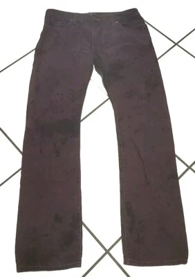 Raro Jean Robins Para Hombre Púrpura Negro Salpicaduras Tachonado Talla 34 Bordado Usado Foto 1 de 4